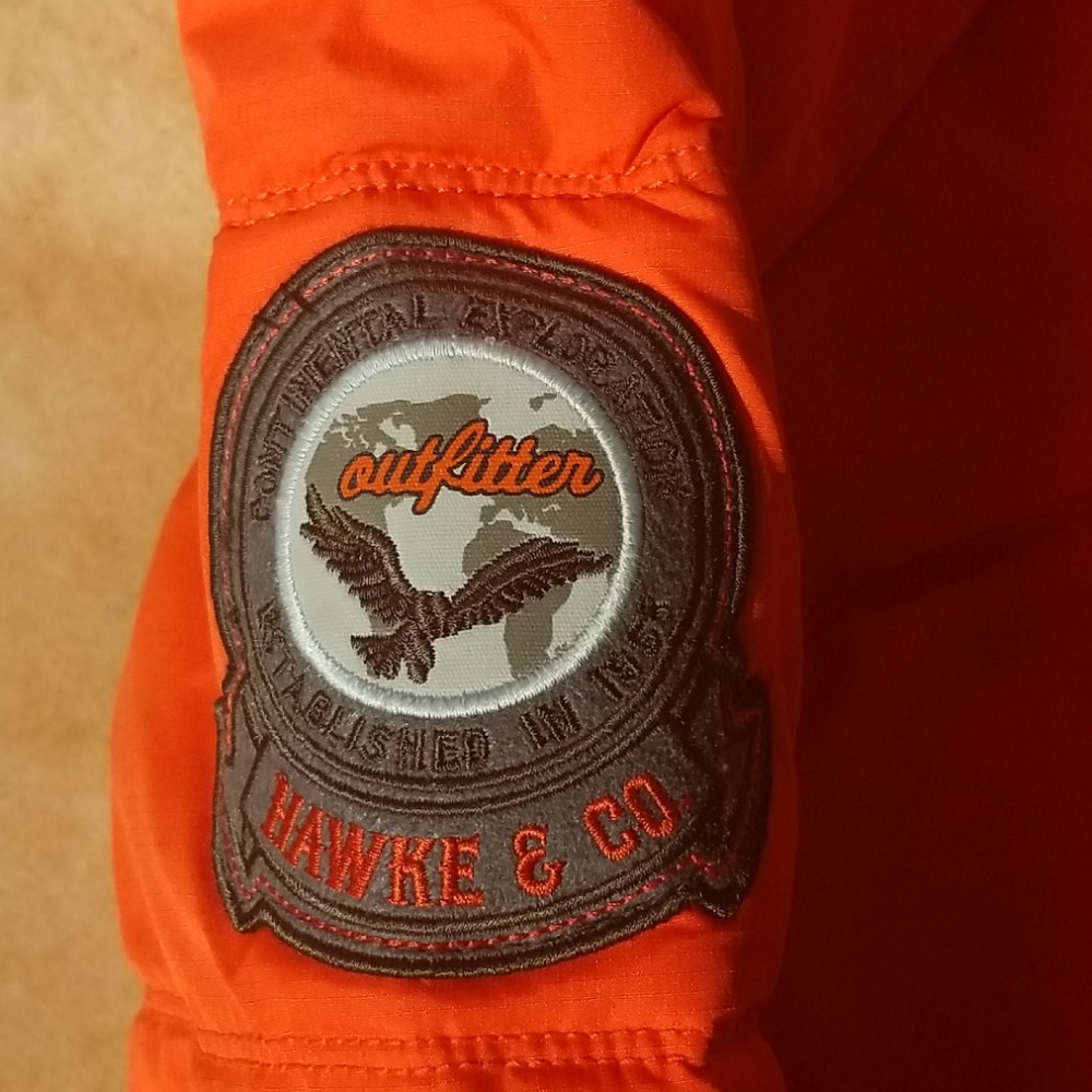 HAWKE & CO orange down coat 10/12 - Picture 9 of 15
